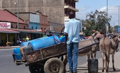 Water carrier with cart. Image: Kim Andersson